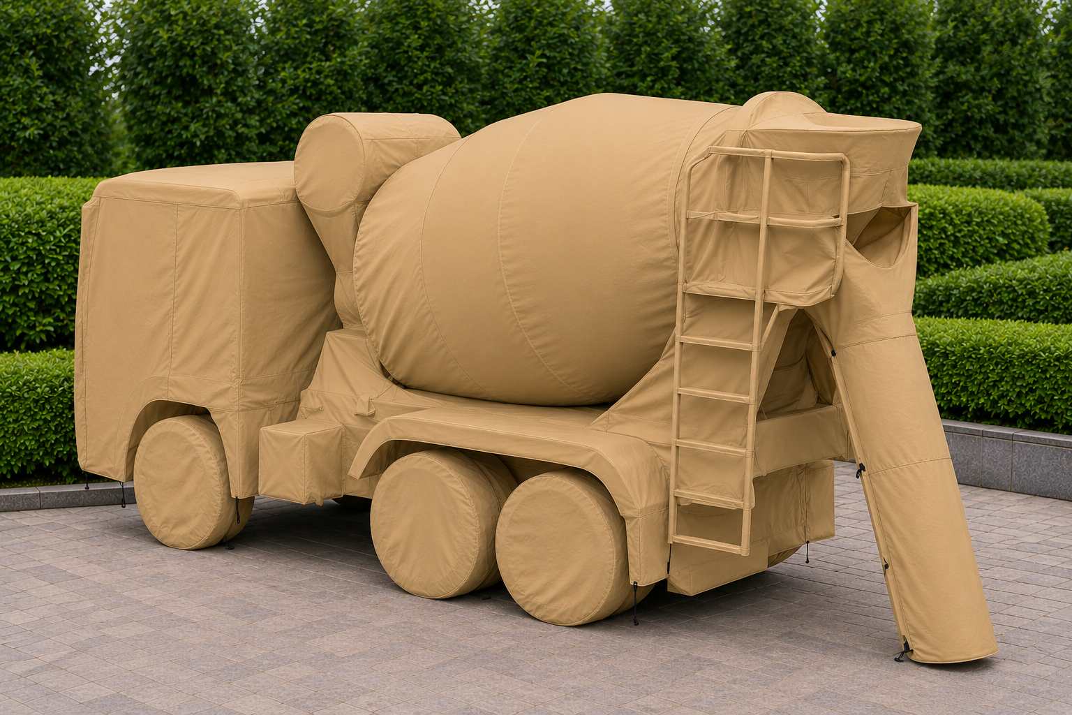 Heavy-Duty Concrete Mixer Truck Protective Cover | Industrial Vehicle Shield
